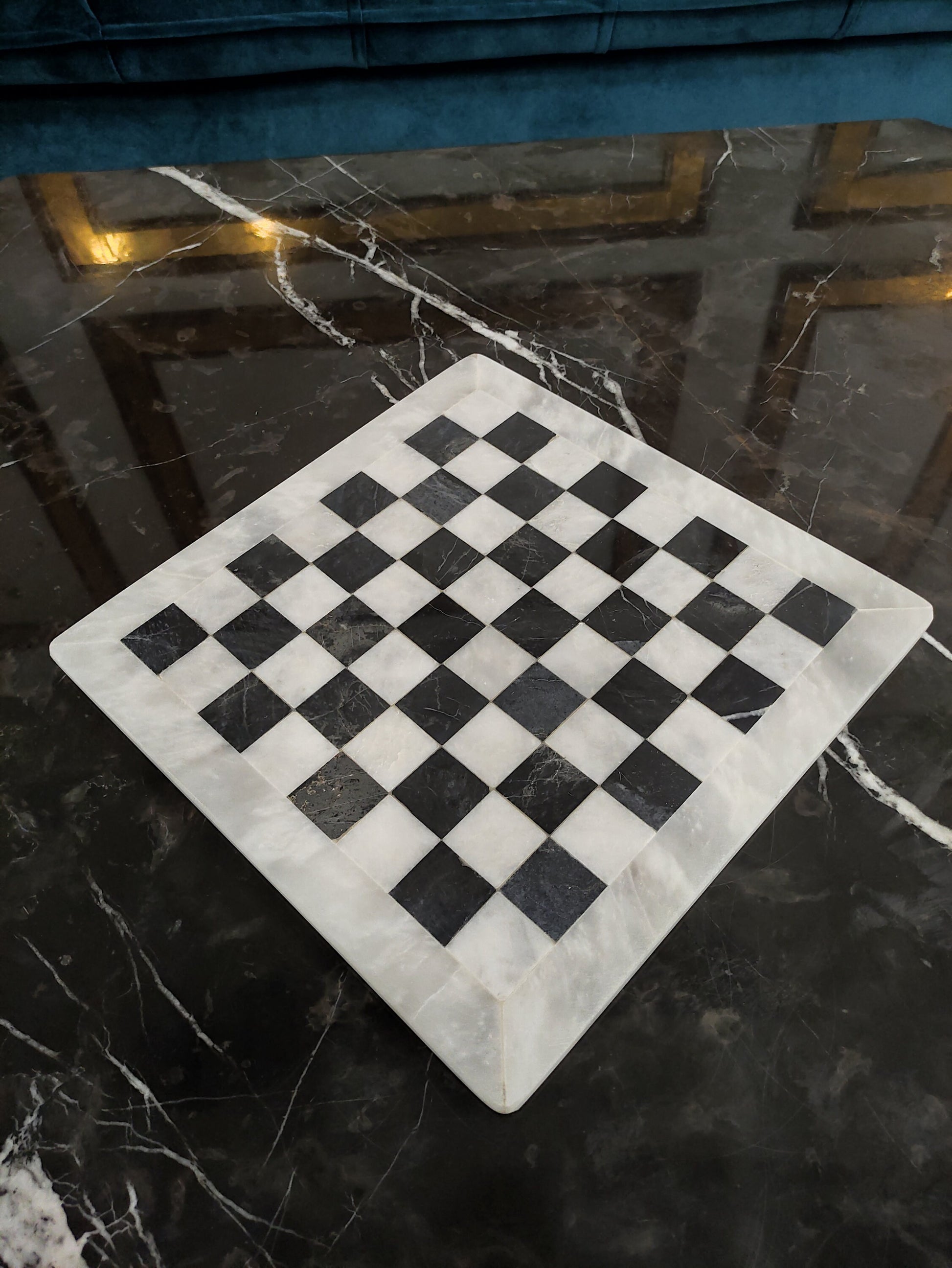 Queen's Gambit Handmade 12 inch Marble Chess Set Indoor Adult Chess Game Marble Chess Board Handcraft 12" Premium Top Quality Chess Board