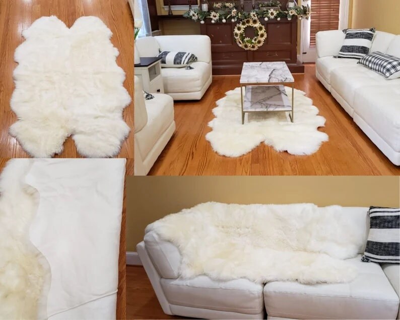 Premium Quad Australian Sheepskin Rug 4x6 | Genuine Fluffy Natural Ivory White – PinnacleVista
