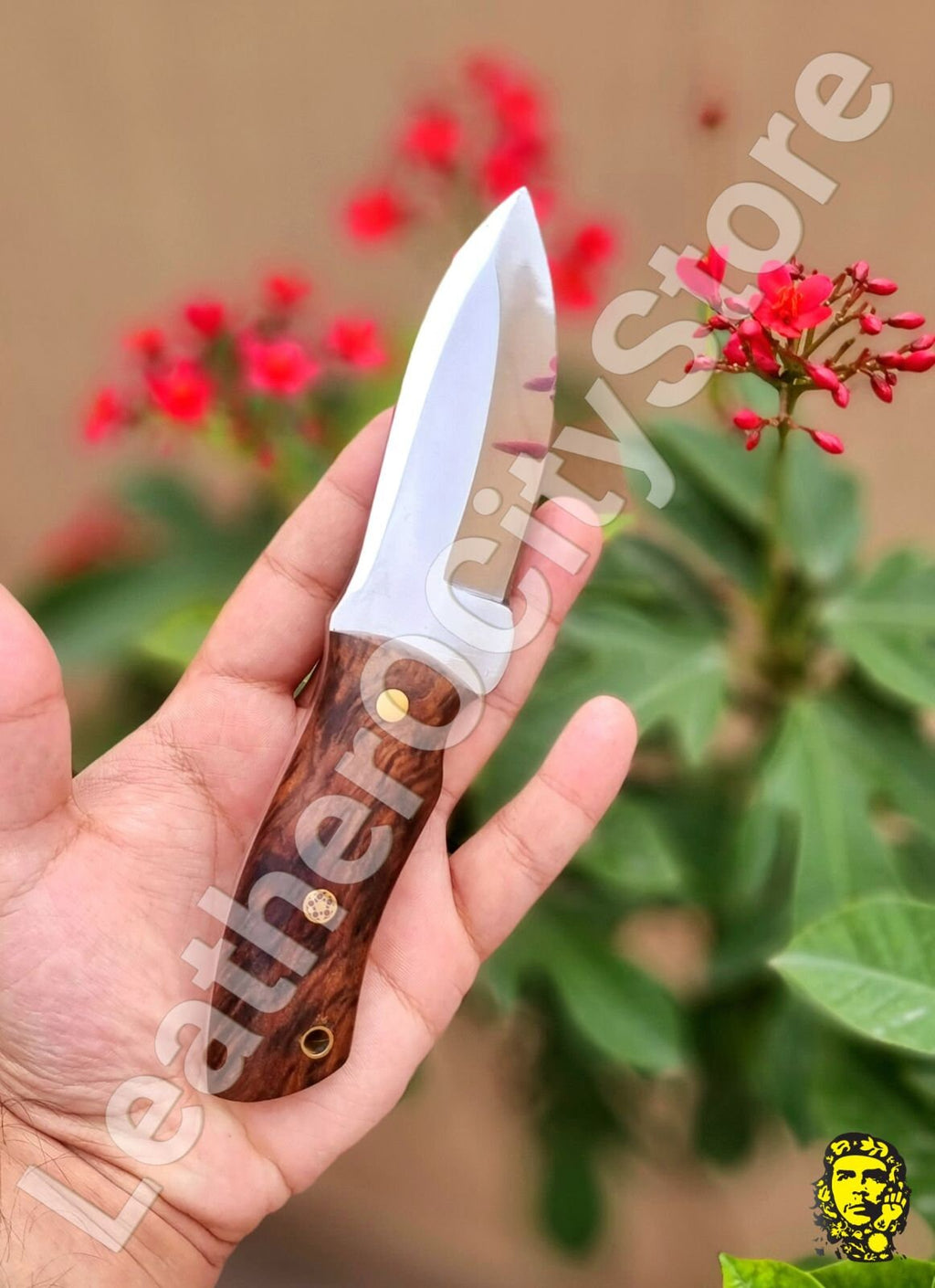Handmade D2 Steel Hunting Knife with Rosewood Handle – 8" Full Tang Knife | PinnacleVista