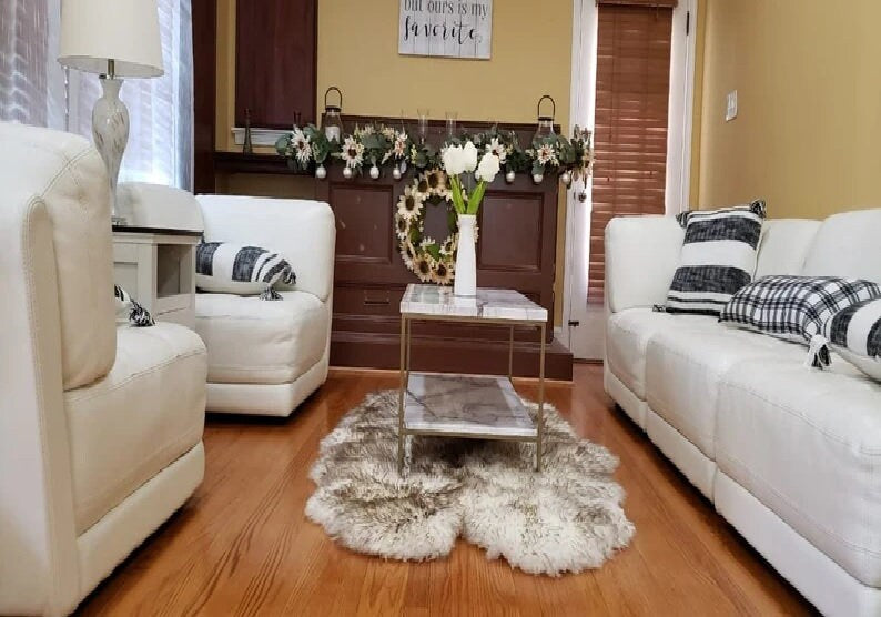 Premium Quad Australian Sheepskin Rug 4x6 | Genuine Fluffy Natural Ivory Brown – PinnacleVista