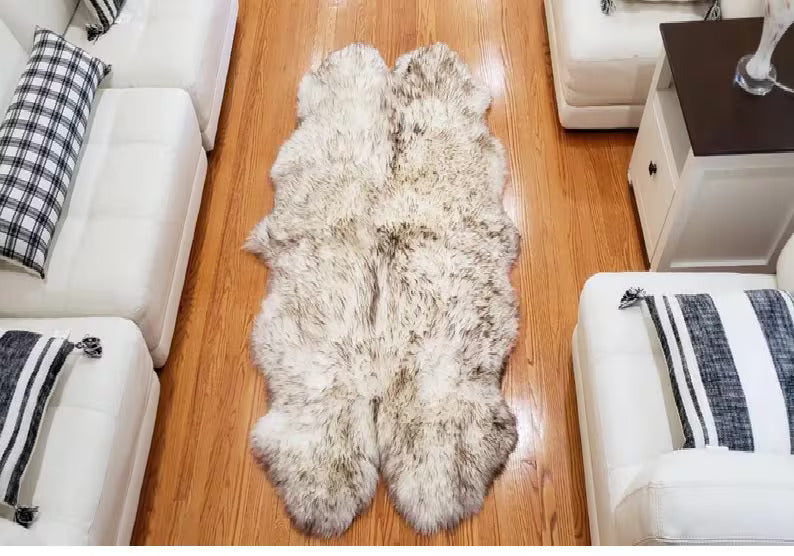 Premium Quad Australian Sheepskin Rug 4x6 | Genuine Fluffy Natural Ivory Brown – PinnacleVista