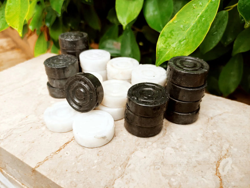 Marble Checker Pieces – 24 Handmade Game Figures | PinnacleVista