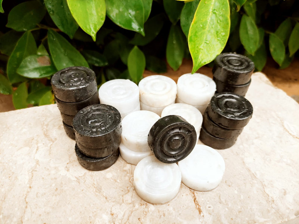 Marble Checker Pieces – 24 Handmade Game Figures | PinnacleVista