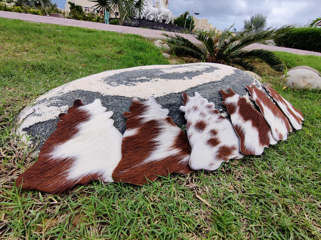 Western Cowhide Leather Coaster Set – Round, Durable, Unique