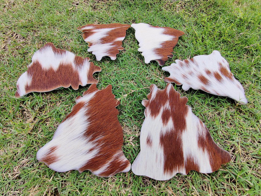 Western Cowhide Leather Coaster Set – Round, Durable, Unique