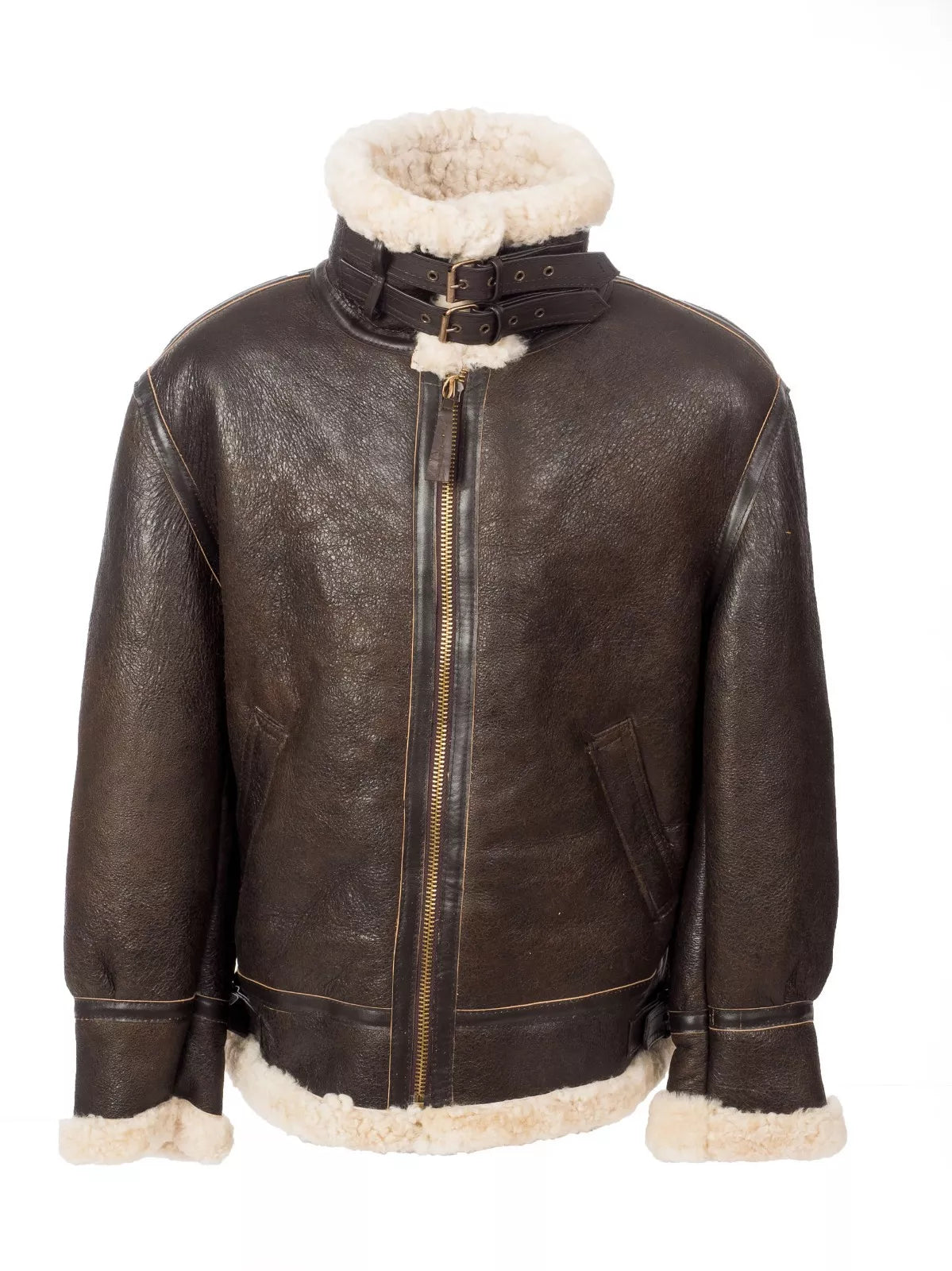 B3 Aviator Bomber Jacket – Real Sheepskin Leather RAF Flight Coat | WWII Pilot Shearling Jacket | Pinnacle Vista
