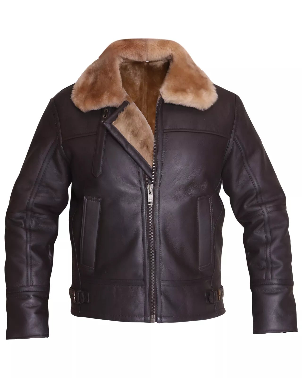 Men’s B3 Bomber Jacket – Real Ginger Shearling Sheepskin Leather Aviator Coat | Pinnacle Vista