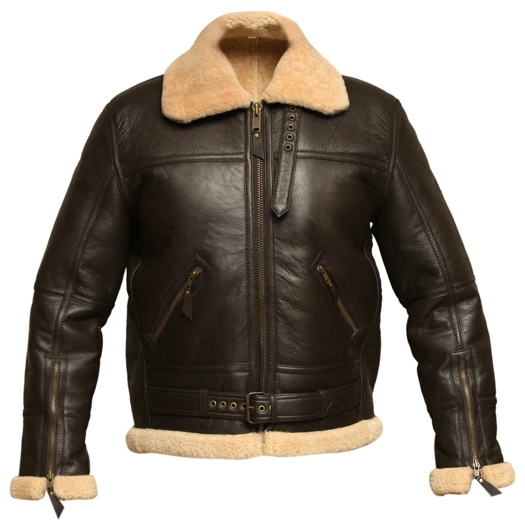 Men’s B3 RAF Shearling Leather Bomber Jacket | WWII Pilot Flight Aviator Coat – Pinnacle Vista