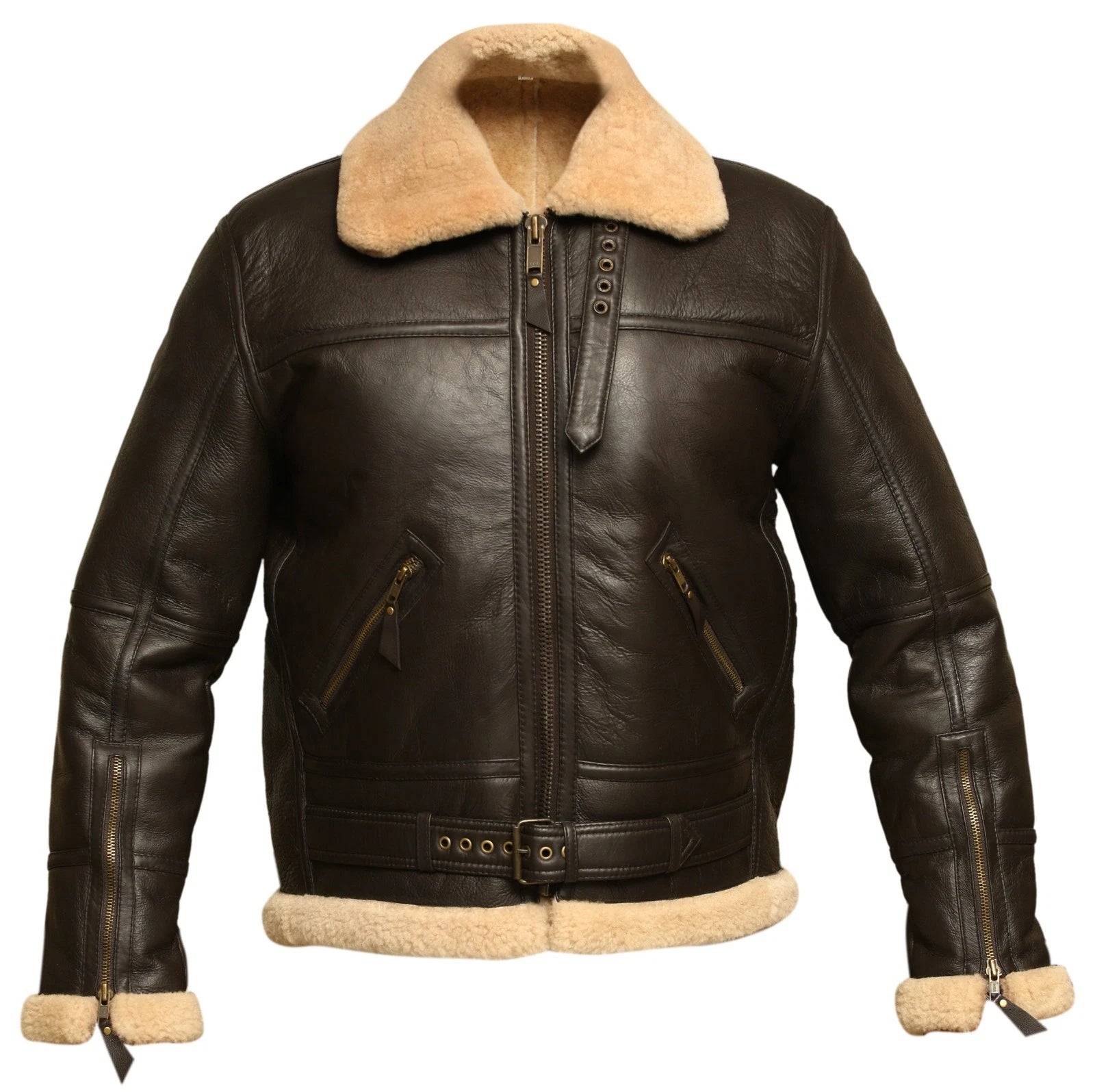 Men’s B3 RAF Shearling Leather Bomber Jacket | WWII Pilot Flight Aviator Coat – Pinnacle Vista