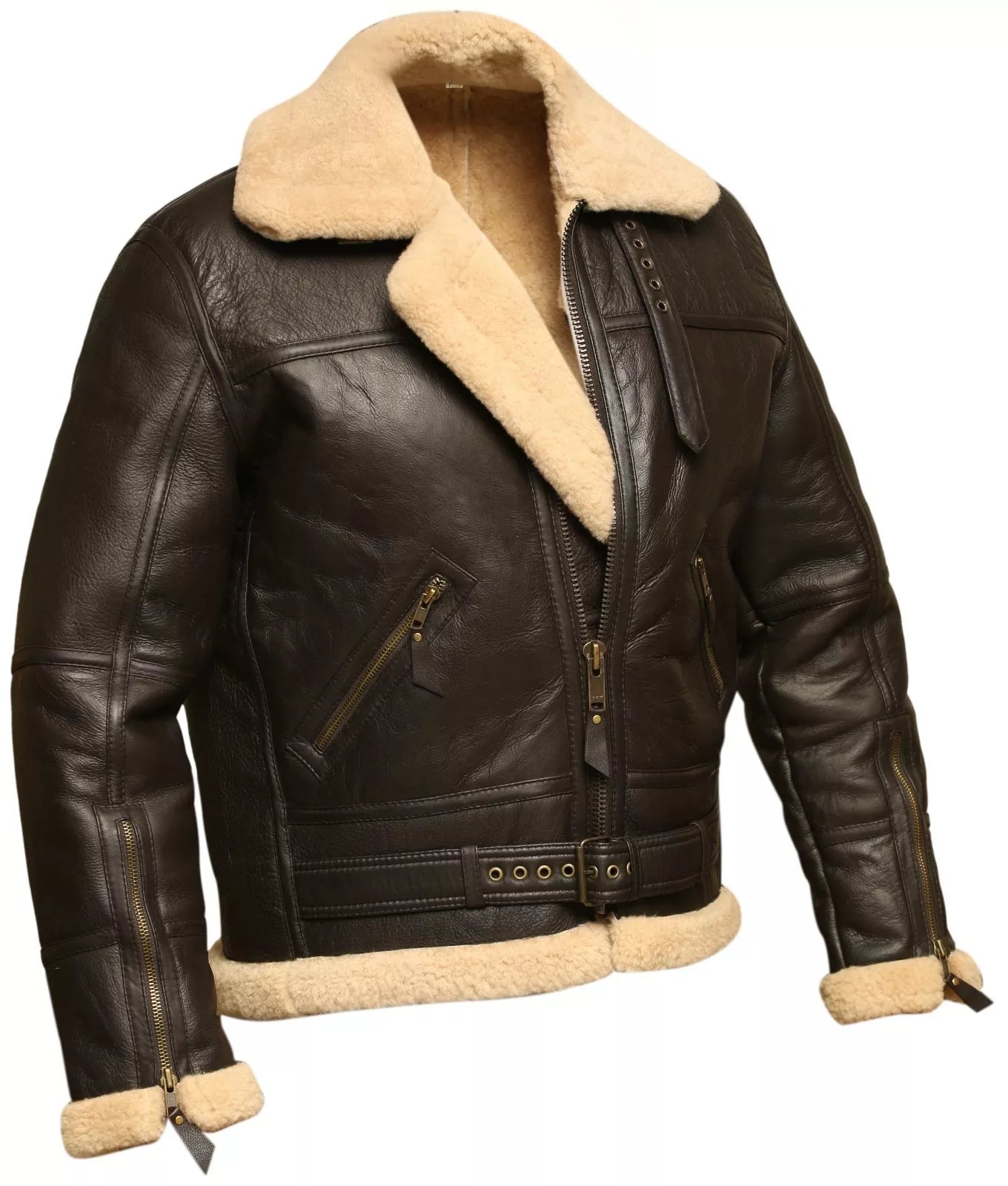 Men’s B3 RAF Shearling Leather Bomber Jacket | WWII Pilot Flight Aviator Coat – Pinnacle Vista