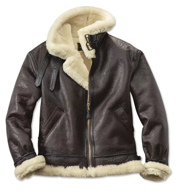 B3 Aviator Bomber Jacket – Real Sheepskin Leather RAF Flight Coat | WWII Pilot Shearling Jacket | Pinnacle Vista