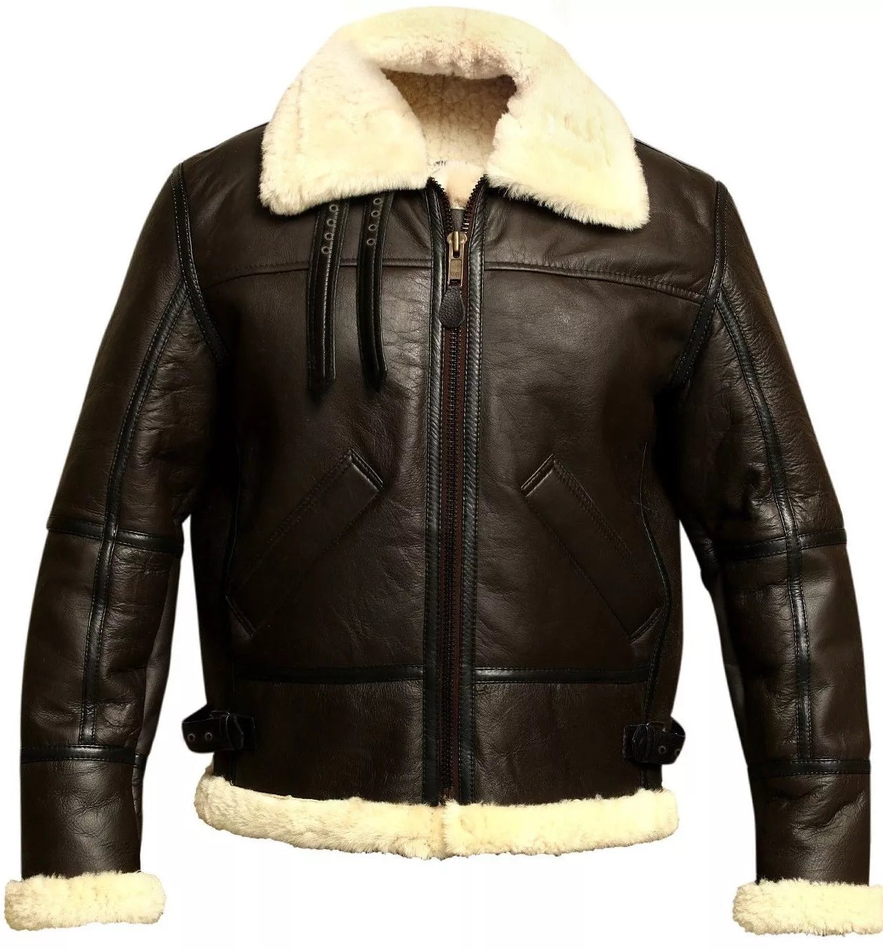 Men’s B3 Bomber Aviator Jacket – Real Sheepskin Leather & Shearling WWII Flight Coat | Pinnacle Vista