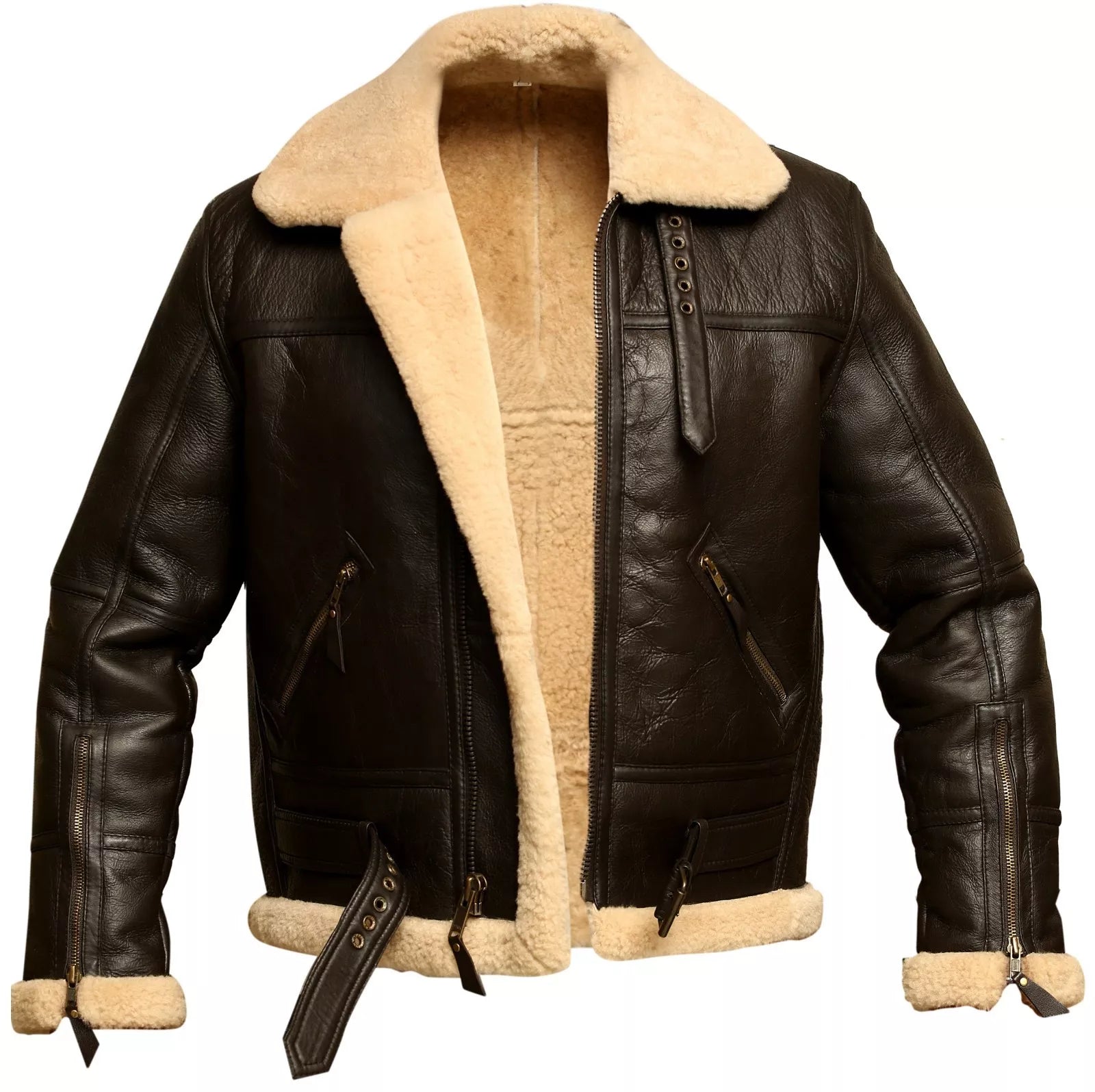 Men’s B3 RAF Shearling Leather Bomber Jacket | WWII Pilot Flight Aviator Coat – Pinnacle Vista
